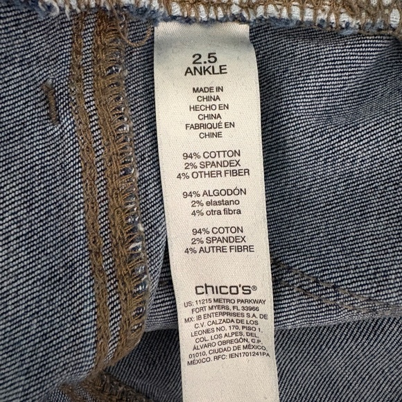 Chico's Perfect Stretch Girlfriend Slim Leg Ankle Jean - 14 - Picture 6 of 6